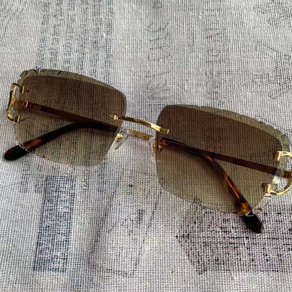 Cartier Graduated Cut Leopard Print Sunglasses